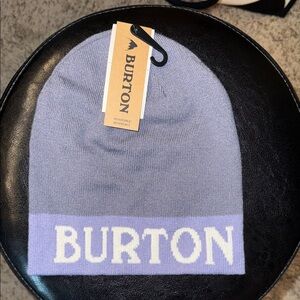 Burton Light Gray, Purple and White Knit Beanie